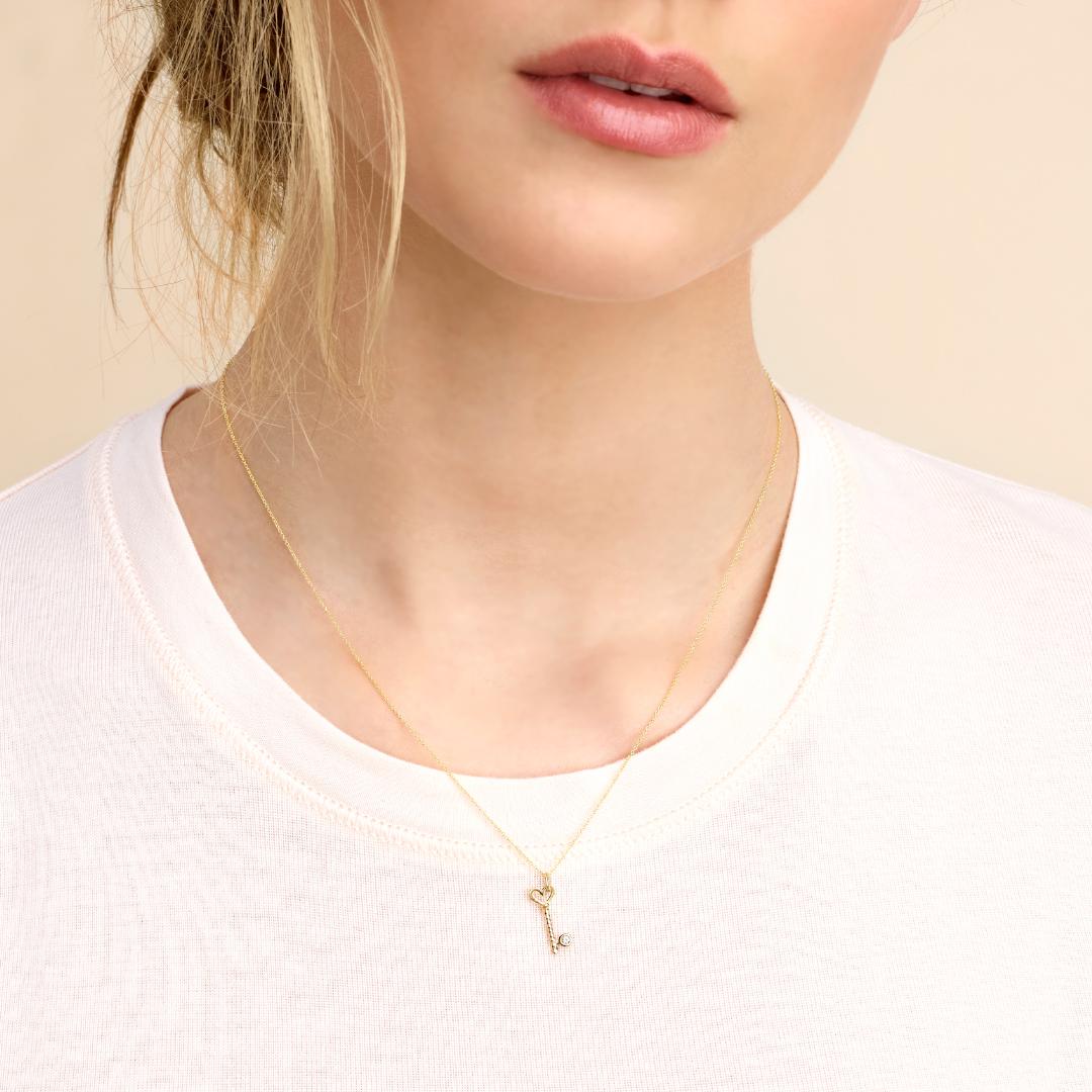 Minitials Één Key To My Heart Diamant Ketting - Minitials