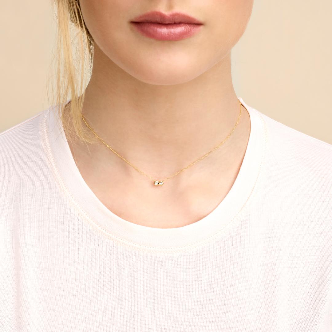 Minitials Two Diamond Necklace - Minitials