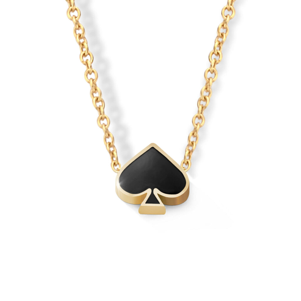 Minitials Signature Enamel Spades Necklace Minitials