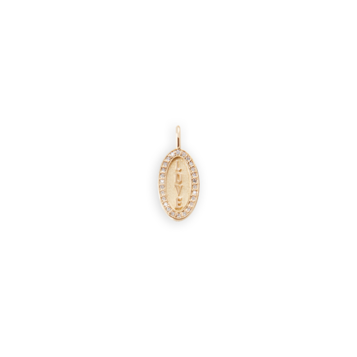 Minitials The Sign Oval Diamond Vertical Charm