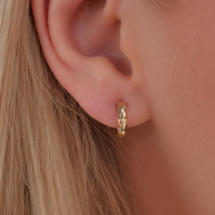 Minitials Blossom Hoops