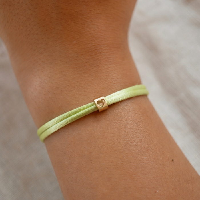 Minitials Één Open Benji XL Satijn Armband