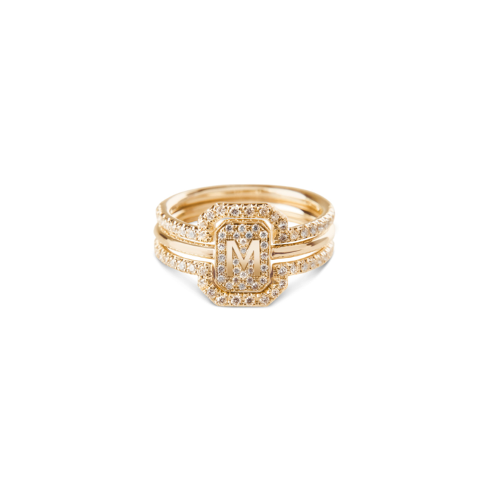 Minitials Æon Emerald Diamanten Initiaal Nesting Set Ring
