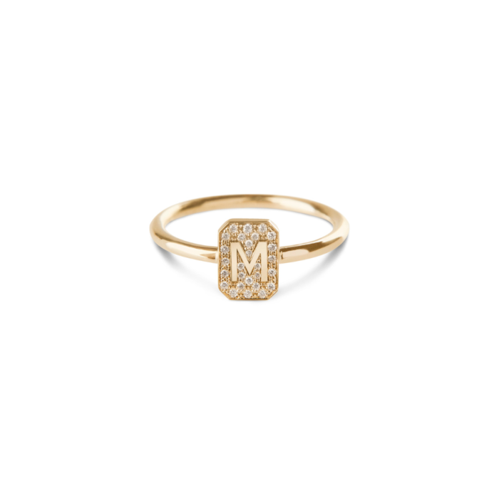 Minitials Æon Emerald Diamanten Initiaal Ring